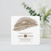 ラスティック | ファーム | バーン ウッド ウェディング 招待状 (スタンド正面)