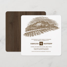 ラスティック | ファーム | バーン ウッド ウェディング 招待状