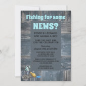 ラスティック フィッシング ボー ベイビー カップルズ シャワー 招待状 (正面)