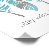 ラスティック フェザーズ ステイ ワイルド パーソナライズ ウォール アート ポスター (角)