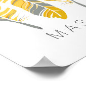 ラスティック フェザーズ ステイ ワイルド パーソナライズ ウォール アート ポスター (角)