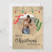 ラスティック フォト カップル クリスマス カード (正面)