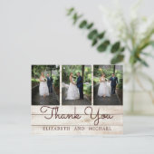 ラスティック フォト シック モダン ウェディング サンクスカード ポストカード (スタンド正面)
