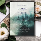 ラスティック フォレスト ウォーターカラー ウェディング 招待状