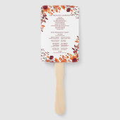 ラスティック フォール オータム リーフ ウェディング プログラム ハンドファン (裏面)