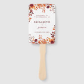 ラスティック フォール オータム リーフ ウェディング プログラム ハンドファン (正面)