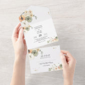 ラスティック フォール オールインワン ウェディング オールインワン招待状 (貼ってはがせる)