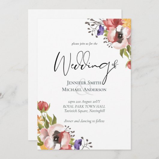 ラスティック フォール カラーズ ウェディングコレクション - 予算 (正面/裏面)