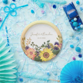 ラスティック フォール フラワーの結婚式 ペーパープレート (パーティー)