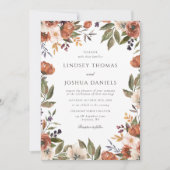 ラスティック フォール フラワーの結婚式 招待状 (正面)