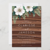 ラスティック フォール フラワー アイボリー シンプル ボヘミア ウェディング 招待状 (正面)