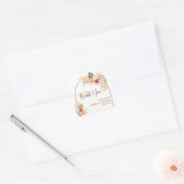 ラスティック フォール ボヘミア アーチ パンパス グラス ブライダル シャワー スクエアシール (封筒)