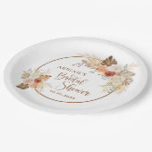 ラスティック フォール ボヘミア アーチ パンパス グラス ブライダル シャワー ペーパープレート (アングル)