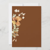 ラスティック フラワーズ バーン オレンジ 秋のウェディング 招待状 (裏面)