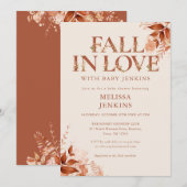 ラスティック フラワーレター ベイビーシャワー 招待状 (正面/裏面)