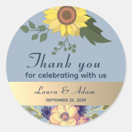 ラスティック フラワー ウェディング サンクス ラウンドシール