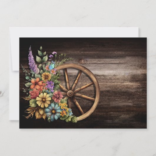 ラスティック フラワー ウェディング セーブザデート (裏面)