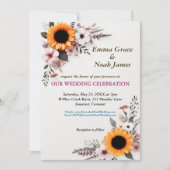 ラスティック フラワー ウェディング 招待状 (正面)