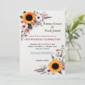 ラスティック フラワー ウェディング 招待状 (スタンド正面)