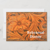 ラスティック フラワー カントリー ウェスタン リハーサル ディナー 招待状 (正面)