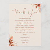 ラスティック フラワー サンクス ウェディング プレース カード (正面)