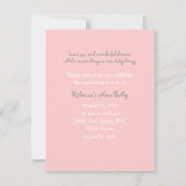 ラスティック フラワー テディベア ベビーシャワー 招待状 (裏面)