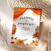 ラスティック フランネルとパンプキンの秋の誕生日 招待状