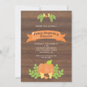 ラスティック フレンズギビング ディナー | パンプキン 招待状 (正面)