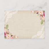 ラスティック フローラルレース バルーン 結婚式 詳細 エンクロージャーカード (裏面)