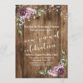 ラスティック フローラル アニバーサリー ヴァウ リニューアル セレブレーション 招待状