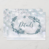 ラスティック フローラル ウィンター ウェディング 詳細カード 招待状 (正面/裏面)
