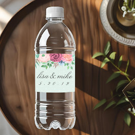 ラスティック フローラル ウェディング グリーン ペットボトルラベル