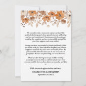 ラスティック フローラル ウェディング サンキューカード (裏面)