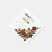 ラスティック フローラル ウェディング スタンダードカクテルナプキン (角)