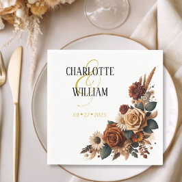 ラスティック フローラル ウェディング スタンダードカクテルナプキン