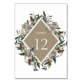 ラスティック フローラル オータム ウインター ウェディング テーブルナンバー