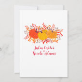 ラスティック フローラル オータム パンプキン ウッドランド ウェディング 招待状 (裏面)