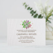 ラスティック フローラル サボテン 結婚式 受付案内カード 招待状 (スタンド正面)