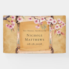 ラスティック フローラル スクロール 桜の花 ブライダル シャワー 横断幕