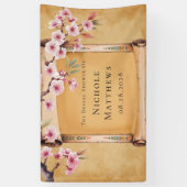 ラスティック フローラル スクロール 桜の花 ブライダル シャワー 横断幕 (縦)