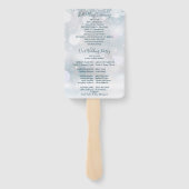 ラスティック フローラル スノーフレーク ウィンター ウェディング プログラム ハンドファン (裏面)