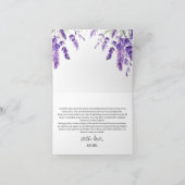 ラスティック フローラル チック ラベンダー ブライダルシャワー サンキューカード (内部)