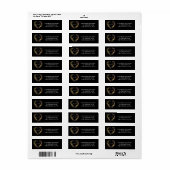 ラスティック フローラル ハート ウェディング 返信住所 ラベル (フルシート)