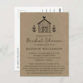 ラスティック フローラル バーン クラフト 結婚前お披露目 招待状 (正面/裏面)