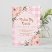 ラスティック フローラル ピンク カッパー マザーズデイ ブランチ 招待状 (スタンド正面)