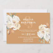 ラスティック フローラル フォト オータム アンド ウィンター ウェディング 招待状 (裏面)