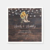 ラスティック フローラル ブライダル シャワー ペーパー スタンダードカクテルナプキン (正面)