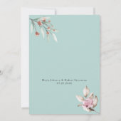 ラスティック フローラル ブラッシュ ピンク ウェディング 招待状 (裏面)