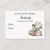 ラスティック フローラル ブーツ ブライダル シャワー ウェディング ゲーム エンクロージャーカード (正面)