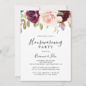 ラスティック フローラル ボタニカル フォリアジ ハウスウォーミング パーティー 招待状 (正面)